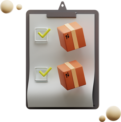 3d rendering of package box delivery list
