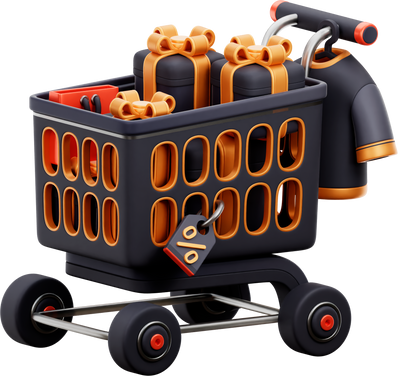 Shopping Cart Discount 3D Icon